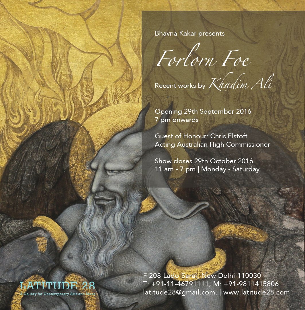 Latitude_28's tweet photo. So excited to start our twitter account with our upcoming show 'Forlorn Foe' by Khadim Ali. Opening September 29th at @Latitude_28. https://t.co/qAv5wsHbXG