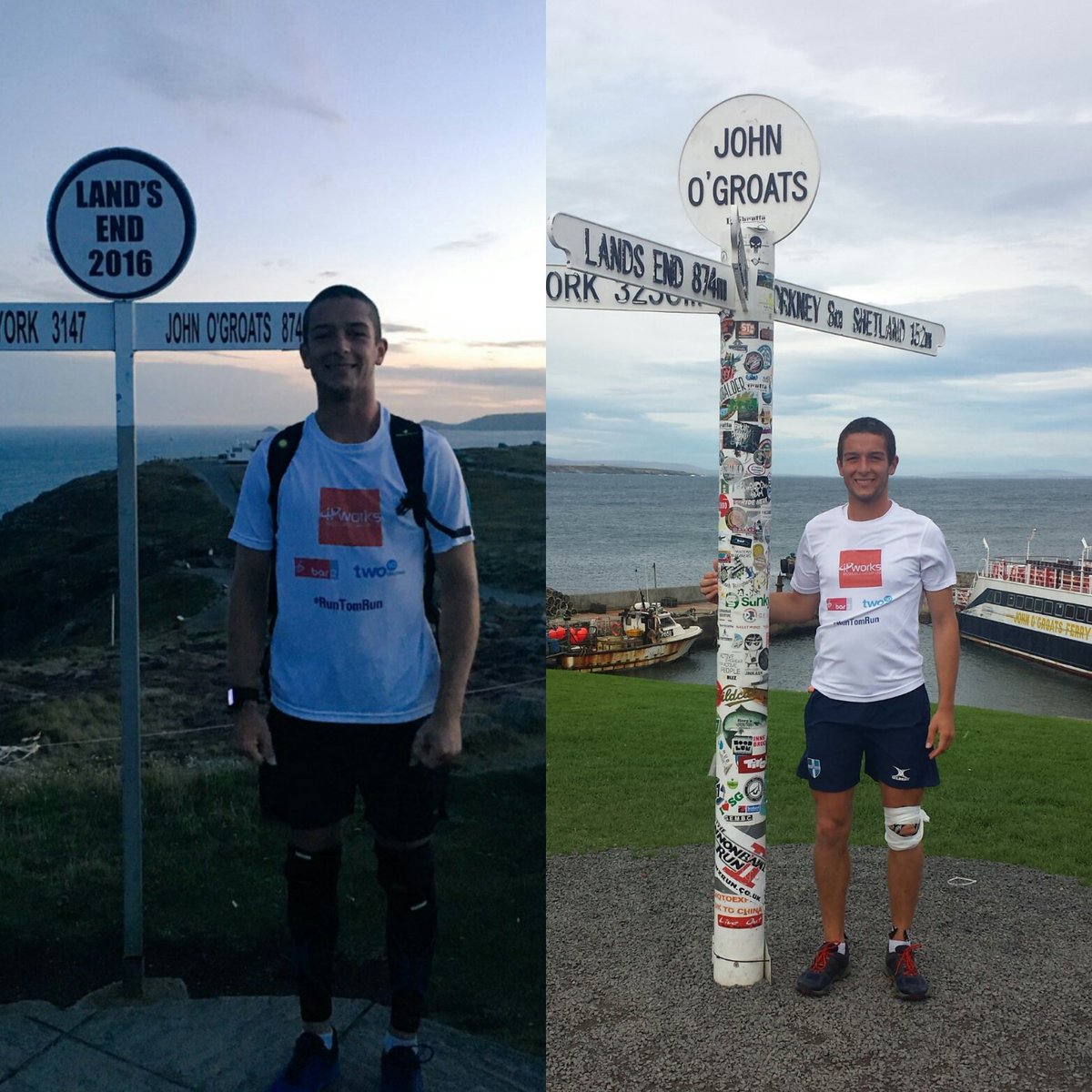 RunTomRun2016's tweet image. I am finally here. After the most painful month of my life. I am the youngest person to have ever run from Land’s End to John O’Groats.