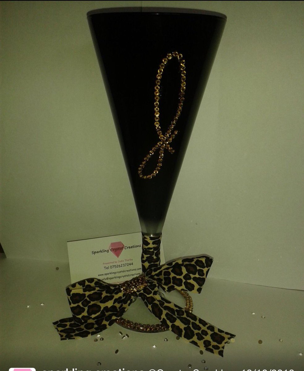 Personalised wine glasses with initial made by hand with Swarovski crystals x