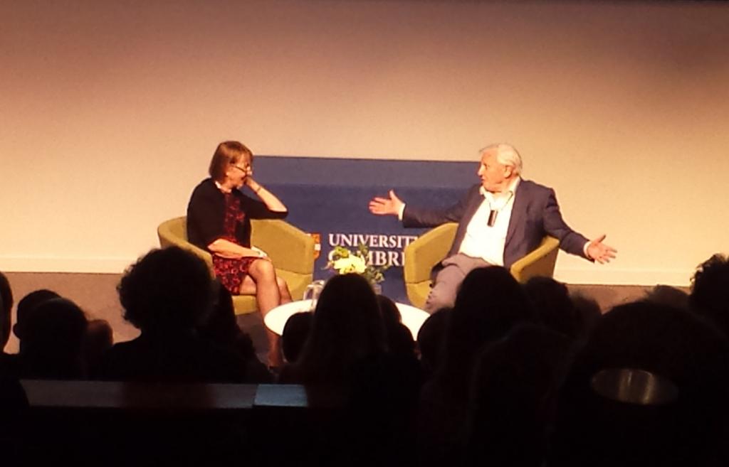 Celebrating 150 years of <a href="/Cambridge_Uni/">Cambridge University</a> Department of Zoology with Fran Ashcroft and David Attenborough. Boom.
