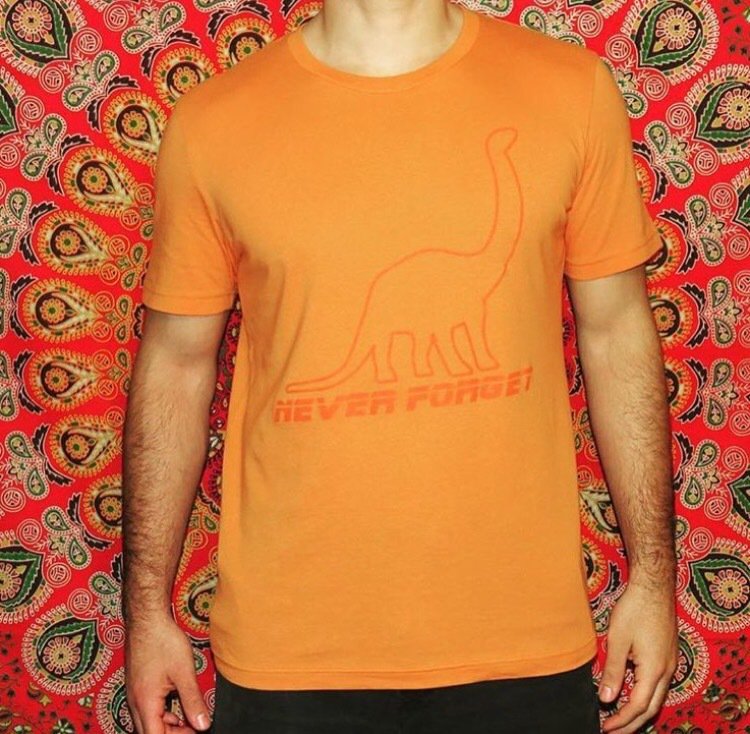 Our Never Forget tee is only $18.70 when you use promo code "chimp20" in our online shop! #neverforget #savethedinos