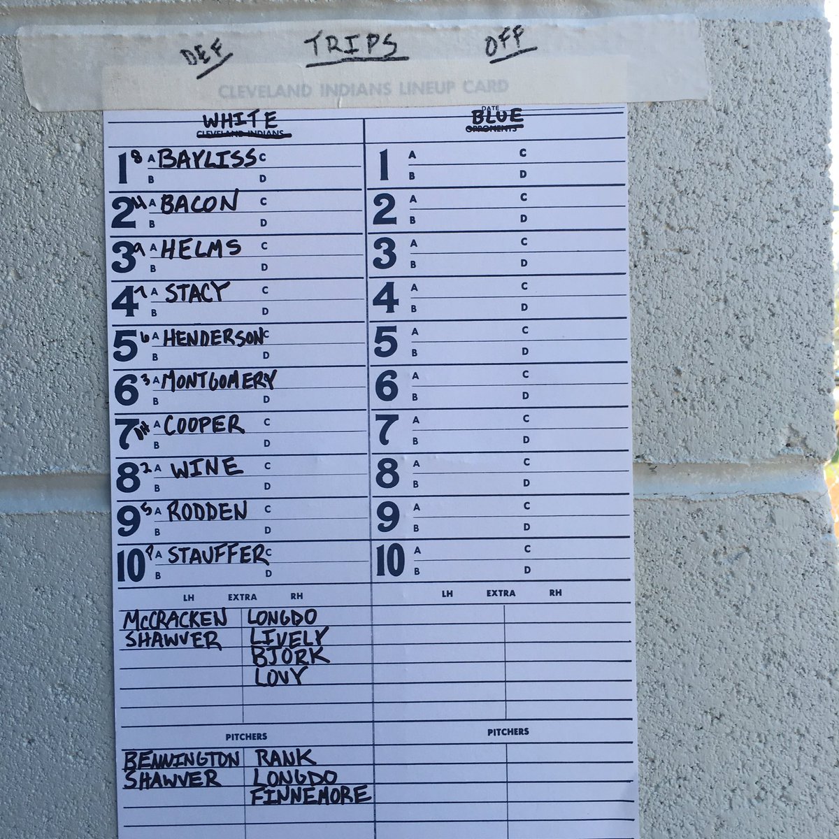 GSU_BSB's tweet photo. Starting lineup for White. Good lineup card.
#ALL CAPS #LEARNINGWELL #BIGBOYBASEBALL #OUTPROGRAM https://t.co/rHOuKWVMgC