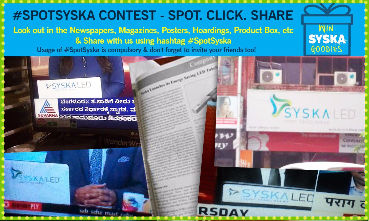 SyskaWorld's tweet photo. Did you spot Syska at the nearest electronic store or on a hoarding or on a TV ad. Click it & share with #SpotSyska to win Syska goodies. https://t.co/tLGxdD88mp