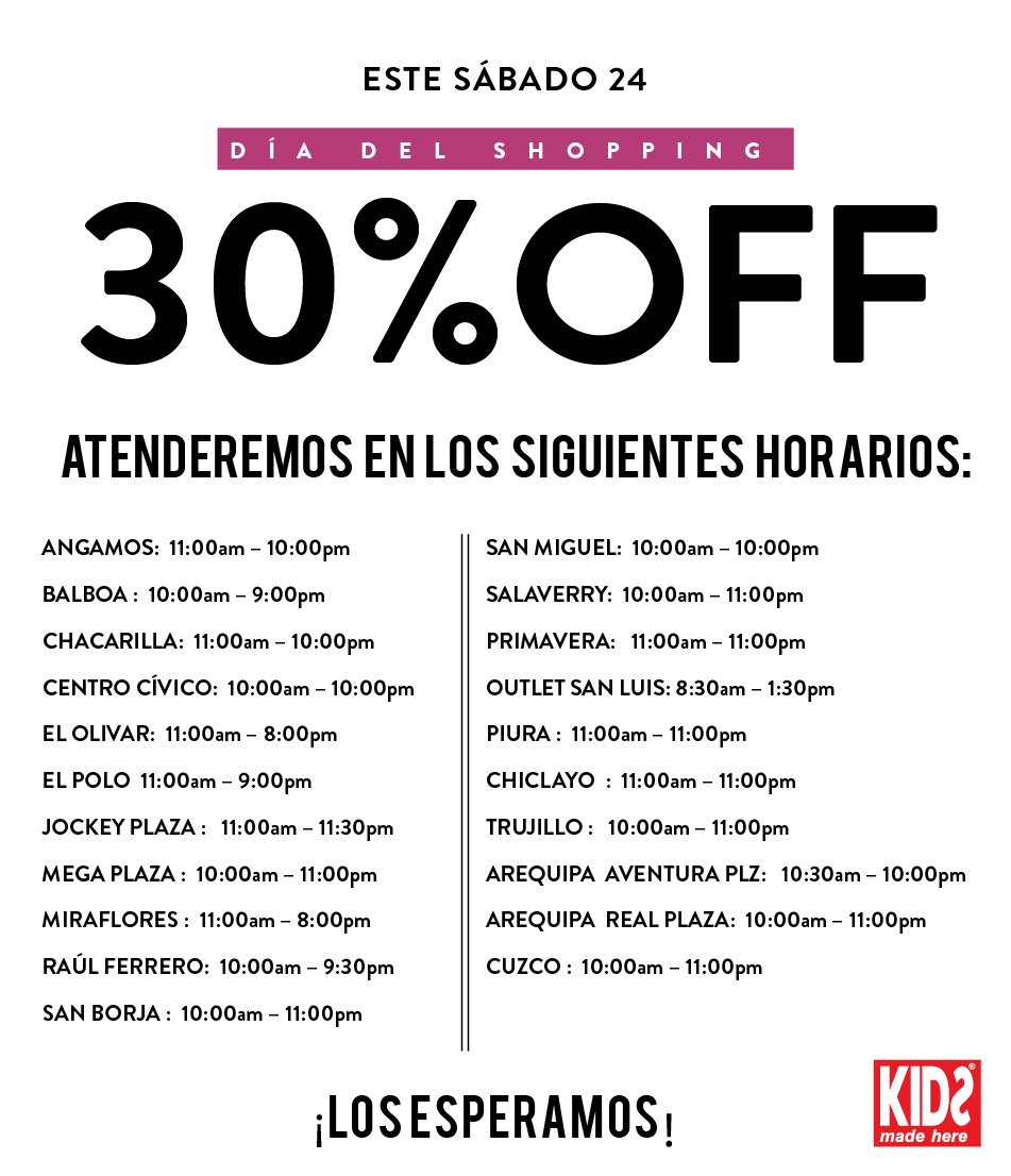 kidsmadehere's tweet photo. #kidsmadehere

Nuestros horarios por el #DiaDelShopping 
:) https://t.co/fxZdLIpD0U