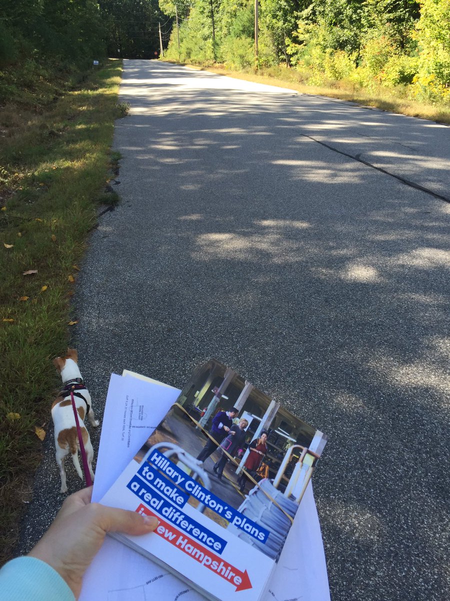 jessemermell's tweet photo. When the houses in your @HillaryforNH canvassing packet are kinda spread out. #Hounds4Hillary #ImWithHer #lotsofstepstoday https://t.co/RpvnKb7UAm