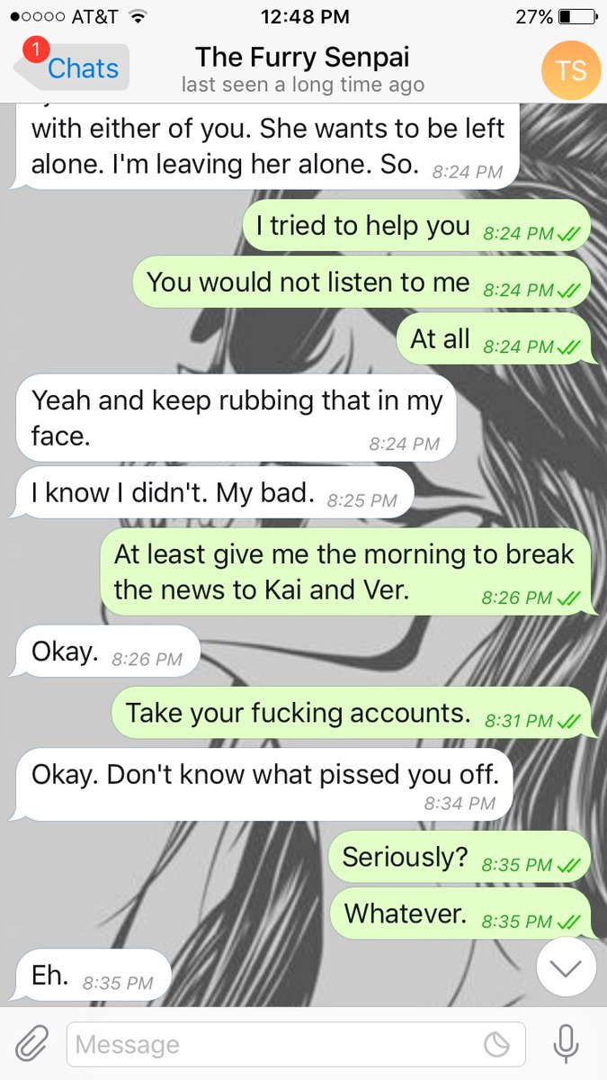 SmokingHotEnya's tweet image. Hello. Here is exactly what went down :) 

*To be clear, he took the account away from me, and proceeded to make the account dead.*