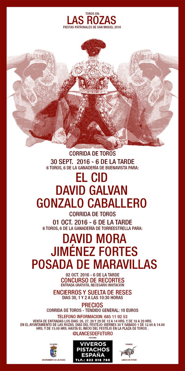 Feria taurina de Las Rozas 2016. Precio de entradas a los toros 10 euros. VEN Y VIVELO!!