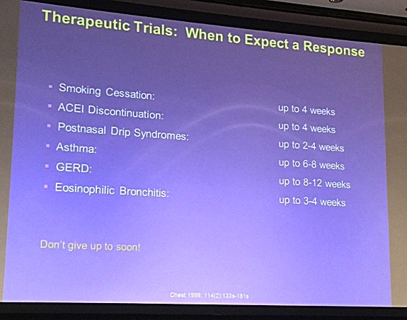 How long do you wait for therapeutic trials for chronic cough? #LASAACI2016