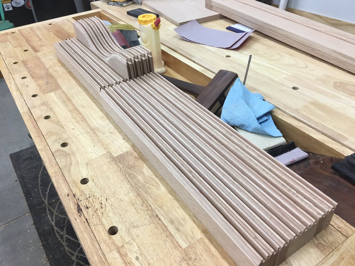 trmoser's tweet photo. Rails and stiles for a bunch of cathedral style raised panel doors.
#cabinetry #wood #woodworking #raisedpanel https://t.co/yQHJtOZ1dw