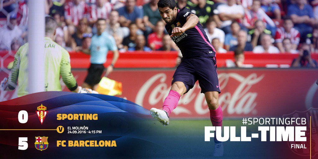 FC Barcelona (@fcbarcelona_id) on Twitter photo 📝🔵🔴 <a href="/RealSporting/">Real Sporting</a> 0-5 <a href="/fcbarcelona_id/">FC Barcelona</a> : Barça buktikan keperkasaannya (<a href="/LaLiga/">LALIGA</a>) ow.ly/QCR7304wKup 📝🔵🔴 <a href="/RealSporting/">Real Sporting</a> 0-5 <a href="/fcbarcelona_id/">FC Barcelona</a> : Barça buktikan keperkasaannya (<a href="/LaLiga/">LALIGA</a>) ow.ly/QCR7304wKup