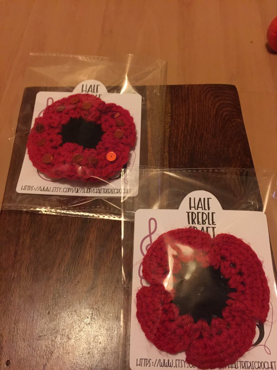 Hand made crocheted poppies - see see my Etsy shop for price!