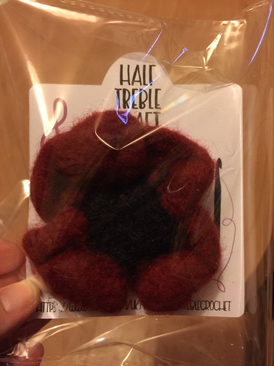 Crocheted and Felted Poppy - for sale in my Etsy shop.