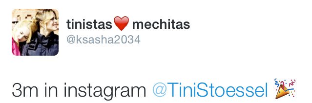 ksasha2034's tweet photo. @TiniStoessel @marianaluciamuz  @alestoeessel 🎉🎉🎉 https://t.co/YCHR6Ruect