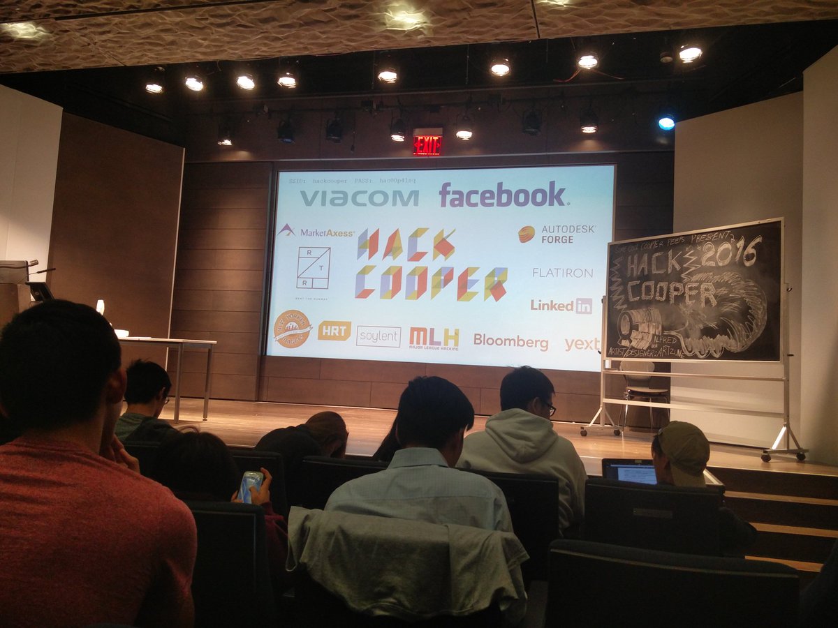 Lisa03755's tweet image. RT @getmykhan: #hackcooper @MLHacks 

#HackCooper2016 #CooperUnion