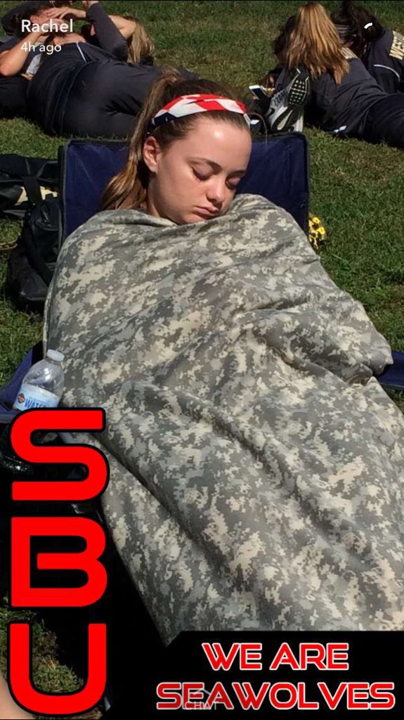 AbWard's tweet photo. Note to self don't fall asleep at the team tailgate...😂 s/o to @PeytonFancher @spencerpavia and the rest of the team https://t.co/FpFPwePu3B