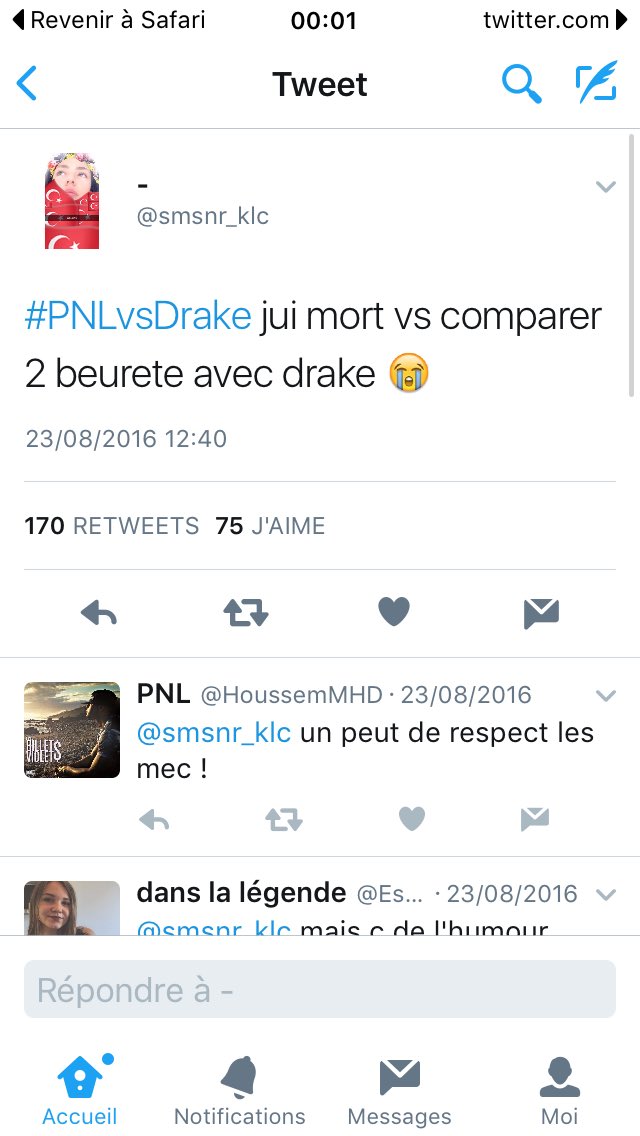 rayanebtmz's tweet photo. J'aime le bruit du silence que fais l'adversaire après une défaite 😂 #PNLvsDrake https://t.co/vCyRw30wPD
