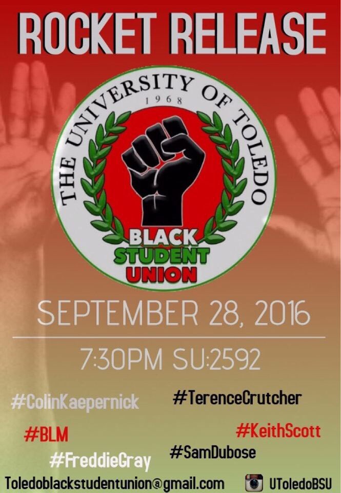 UToledoBSU's tweet image. Don't forget the first Rocket Release Talk of the year is this Weds. September 28 there will be many issues spoke on please attend!