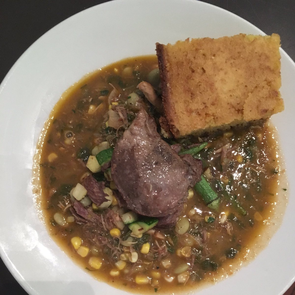 highhatcafe's tweet image. Smoked pork cheek Brunswick stew