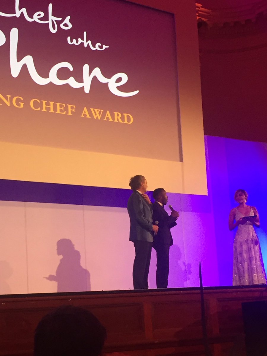 My two favourite men tonight on stage to announce the winner of the young chef award #ChefsWhoShare <a href="/iamlentswe/">Lentswe Bhengu</a> <a href="/Chefswhoshare/">Chefs who share</a>