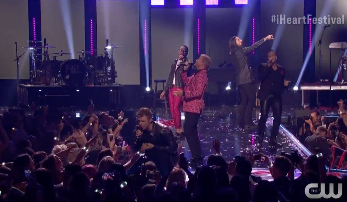 THE <a href="/backstreetboys/">Backstreet Boys</a> ARE ACTUALLY PERFORMING, OMG! #iHeartFestival #IWantItThatWay