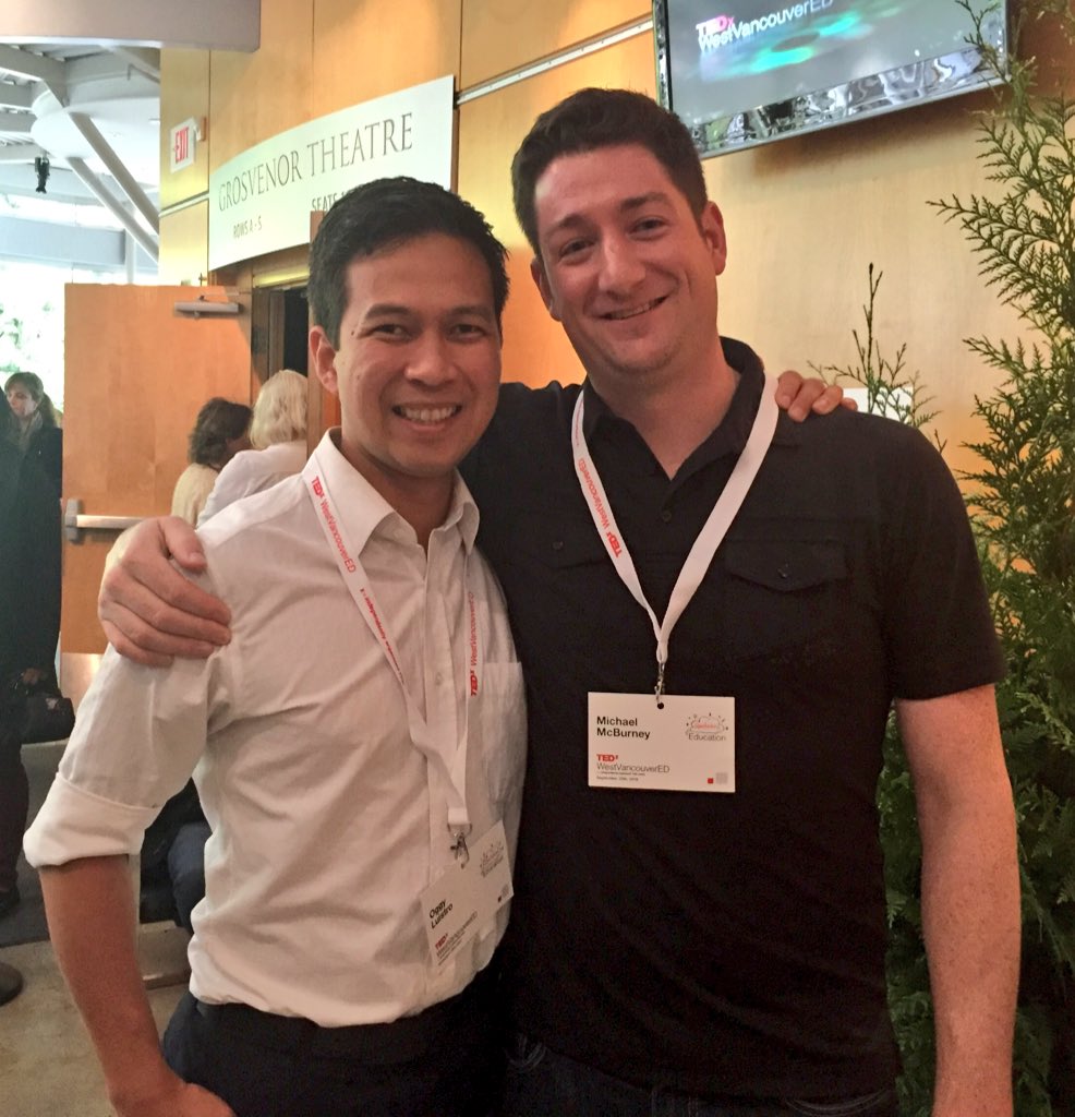 mrluistro's tweet photo. In awe to be in the same teaching event as my role model. When he became a teacher, I thought "I could to this, too!" #TedxWestVanED https://t.co/S81GofyTTY