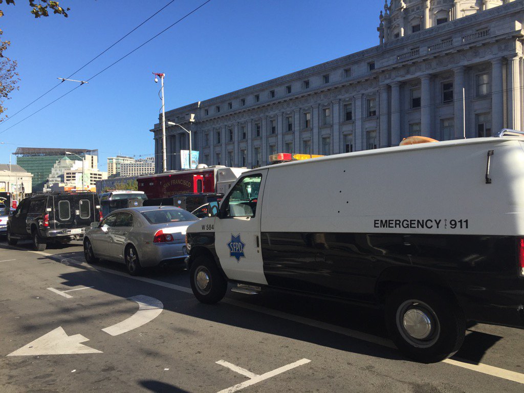 SFPD stand off with armed man near Civic Center continues into 6th hour. Multiple agencies on scene.