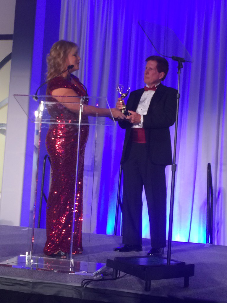 The amazing @WaltHunterCBS3 receives the @EmmyMidAtlantic Governors Award. Bravo Walt for 44 years in broadcasting!