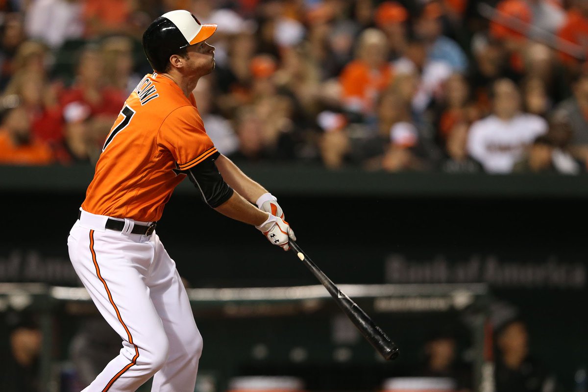 Orioles's tweet photo. .@TreyMancini is just the 3rd player in @MLB history to homer in the first three starts of his career, according to STATS, LLC. #Birdland https://t.co/ghod66jA56