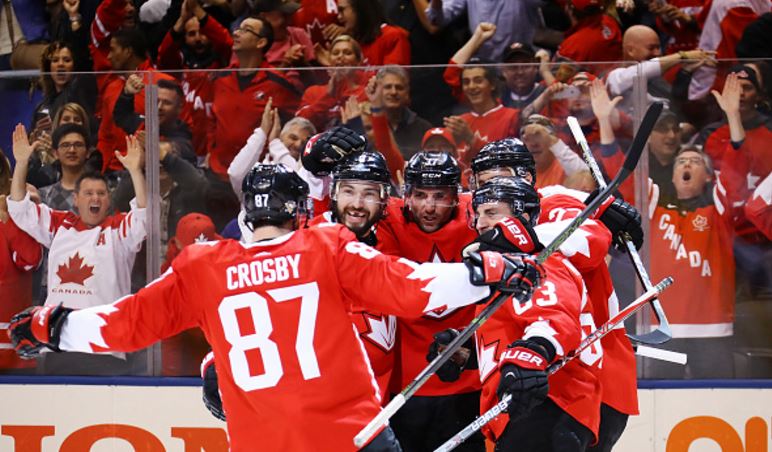 TSN_Sports's tweet photo. Team Canada advances to the World Cup of Hockey Finals after defeating Russia 5-3. https://t.co/40Fh7O3xmf