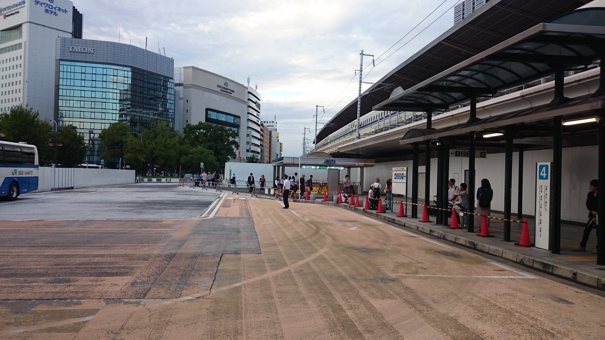 おけら No Twitter 名古屋駅新幹線口のjrバスのりば 工事により4番のりば 奥にあった降車ホームがなくなっています