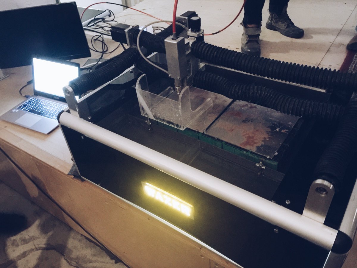 <a href="/wazercut/">Wazer</a> prototype at <a href="/TechShop/">TechShop</a> half year ago. Now 1M+ funded on Kickstarter. Congratulations! Democratization of ＃Manufacturing has come