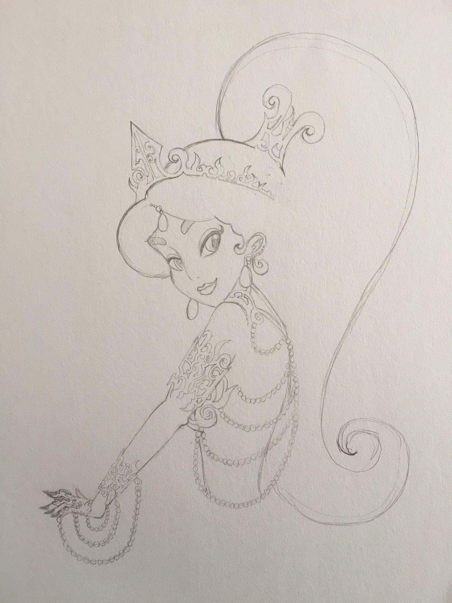 Rim Nail ジャスミン Disney Disney Jasmine Jasmine Art Art 鉛筆画 下書き Pencilart プリンセス Jasmineart Princess キャラアート Characterart Disneyprincess T Co Gkaaxc311w Twitter