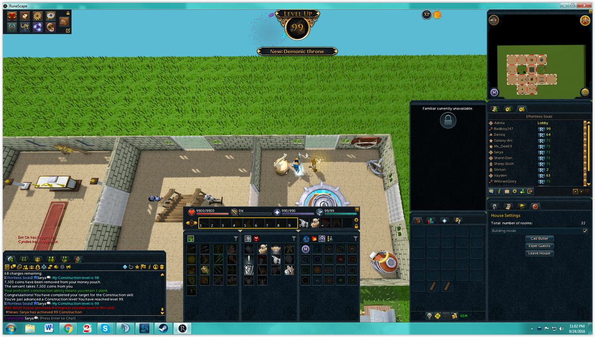 SarielKaisel's tweet photo. @TheRainyScape @RuneScape Finally got 99 Construction! Time for Agility and Runecrafting #DBXP https://t.co/3QgHDLJeVQ