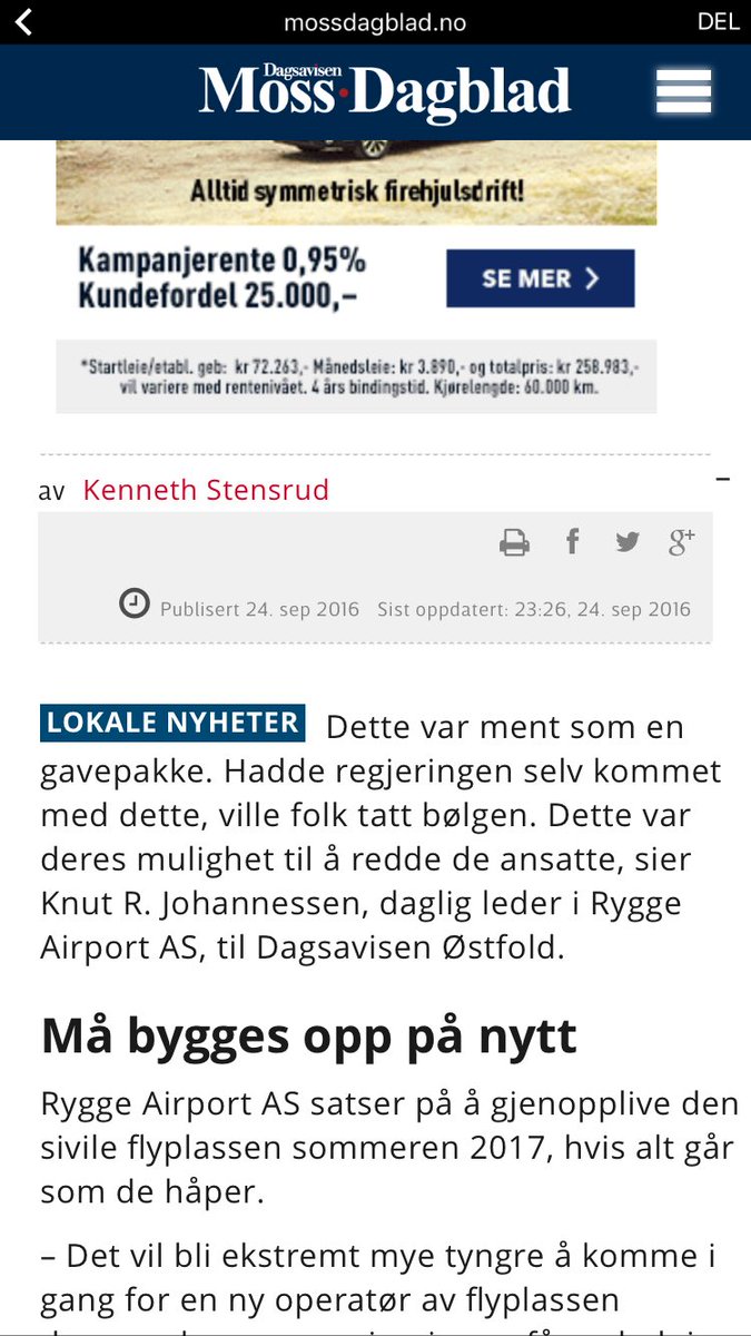 alf_petter's tweet photo. Akkurat det jeg ventet på. Nå vil investorgruppen at Staten (skattebetalerne) skal gi Rygge Airport en gavepakke. #frekt https://t.co/Sunsjskw6c