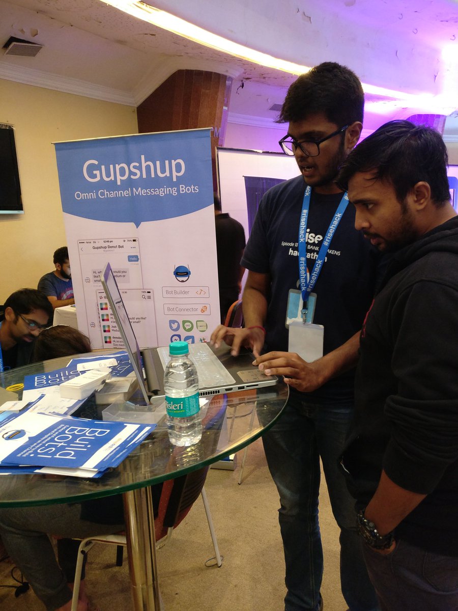 gupshup's tweet photo. Day 2 of the Rise Hackathon! The final presentations begin in a while
#BuildBots #chatbots #Hackathon https://t.co/MPiV4Ju4MD