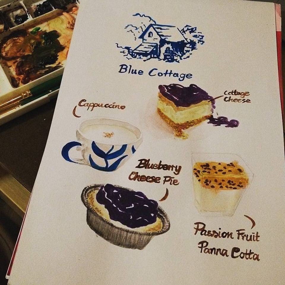 Pimwadeenomono's tweet photo. また食べたいなー もう1年経ってるんだ (TvT)
#BlueCottage #ブルーベリーチーズケーキ #パンナコッタ #カッテージチーズ #カプチーノ #チーズケーキ #絵描き #水彩 #水彩画 #ピムの絵 https://t.co/sadXT2pTsQ