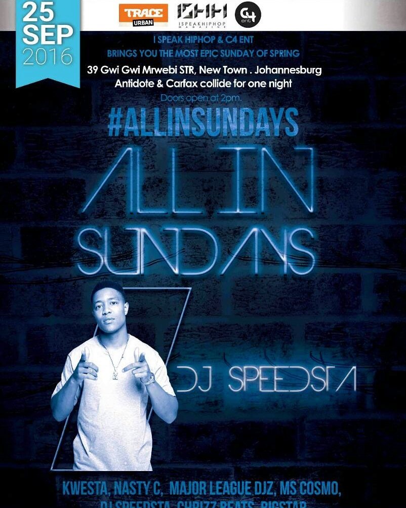 thegreenlabSA's tweet photo. @DJSPEEDSTA is ready for #ALLINSUNDAYS 🔥 https://t.co/rI6N0vjdvR