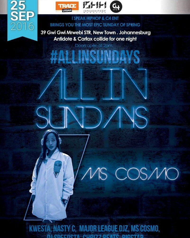 thegreenlabSA's tweet photo. @MsCosmoDJ is ready for #ALLINSUNDAYS 🔥 https://t.co/IjzM7tRR8f