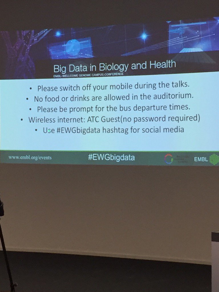 clesucr's tweet image. Honored to present at the #embl #ewgbigdata in biology and health conference about #SAPHANA @SAP_Healthcare