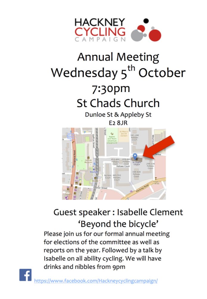 hackney_cycling's tweet image. Come along to our AGM. Great talk by @IsabelleClement on all ability riding. Hear about plans for the year!