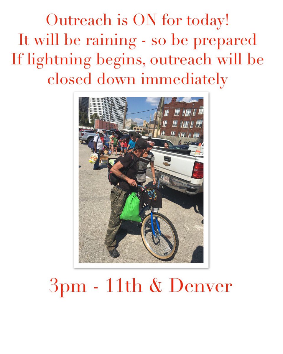 Outreach is still on for today. If lightning occurs, it will be shit down immediately