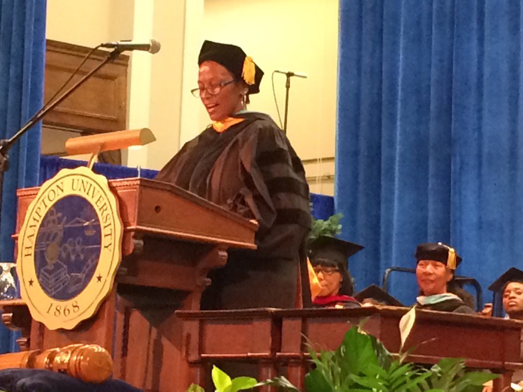 Dr. Dietra Trent, Va Sec. of Education, HU Class of '87, today's Convocation speaker.