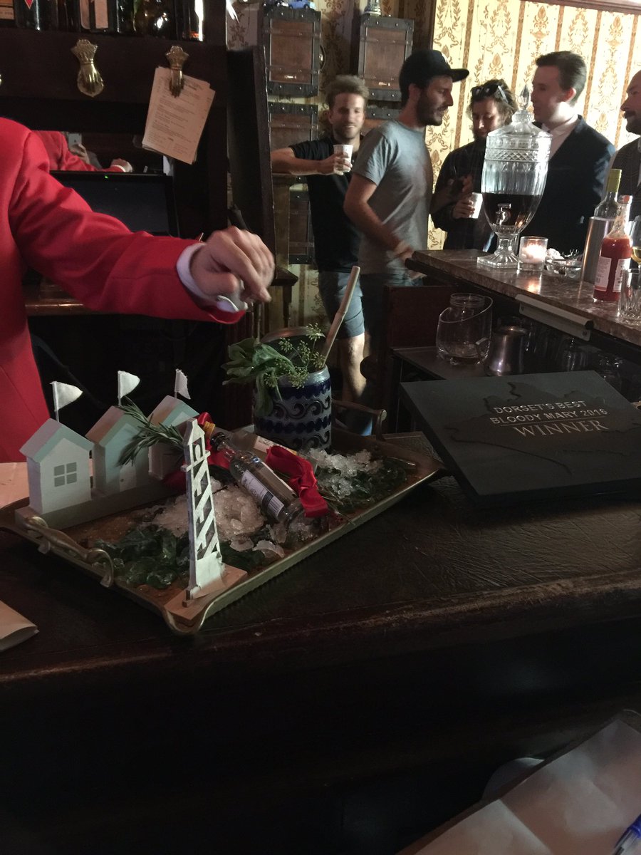 First up <a href="/libraryofliquor/">The Library</a> &amp; <a href="/The_Pig_Hotel/">THE PIG</a> on The Beach great presentations <a href="/Penandspoon/">sue quinn</a> <a href="/andy_wright99/">andy wright</a> <a href="/DorsetFoodDrink/">Dorset Food & Drink</a> #bloodymary