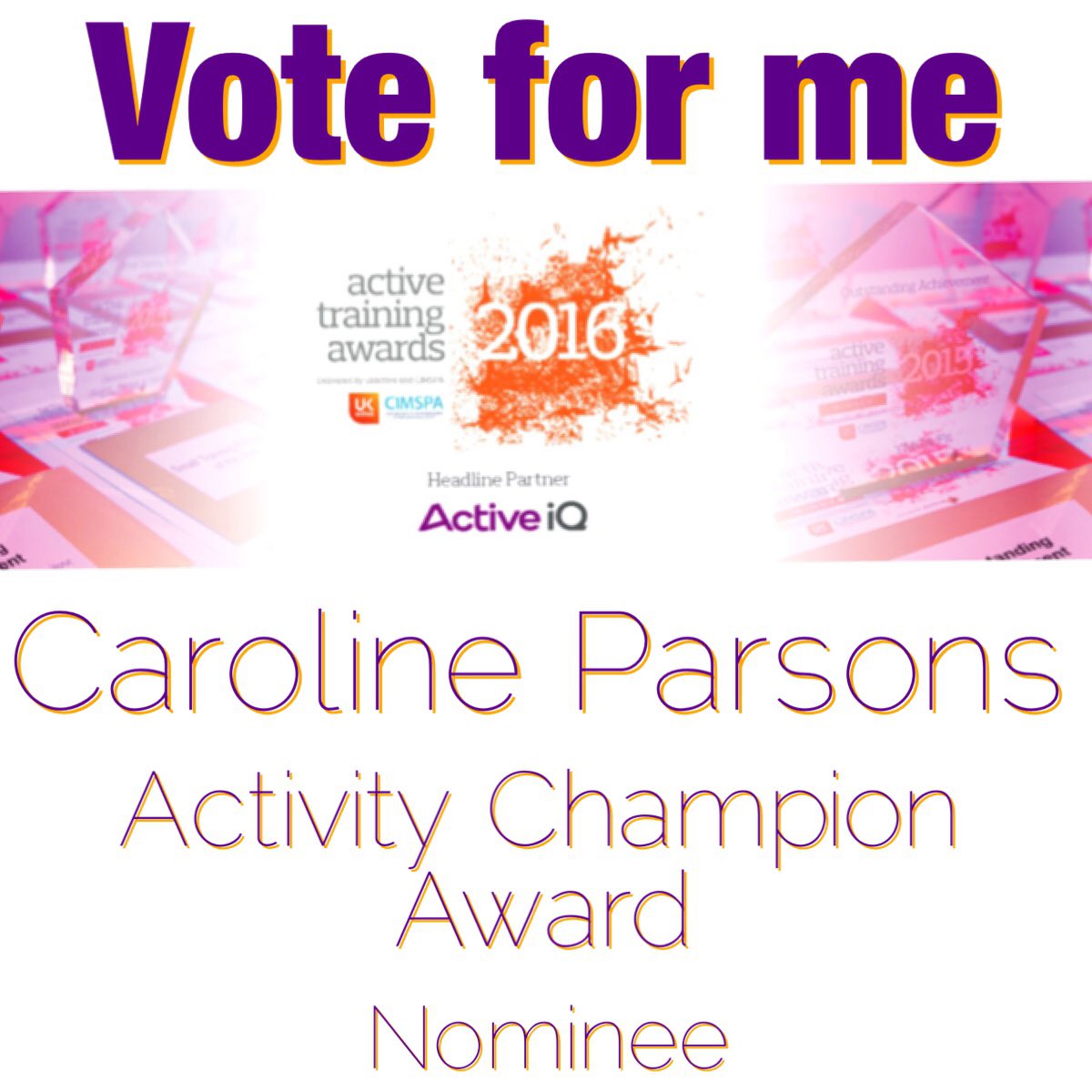 Honored to have been nominated for the "Activity Champion" award at this year's UK Active Training Awards. Thank you <a href="/EMDForLife/">EMD UK</a> <a href="/zumba/">Zumba</a>