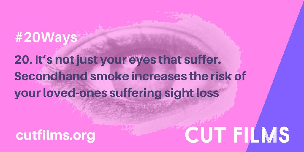HarrowCutFilms's tweet image. And finally number 20 i the ways that #smoking affects your eye health @myvisionmatters #20Ways