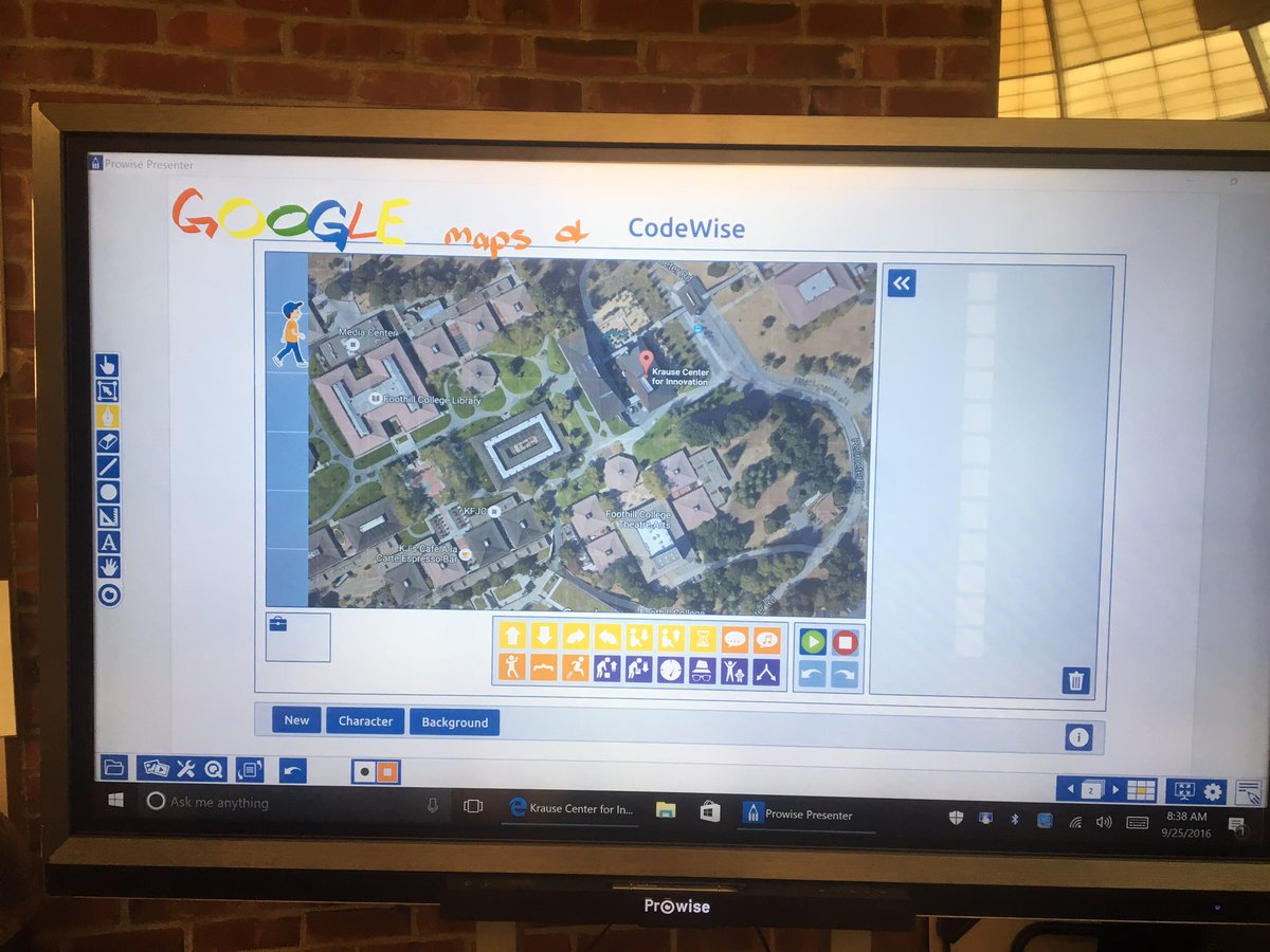 Kate_Elb's tweet photo. #GoogleMaps and #coding together! #prowise #CoolTools16 come see us during your break! #KCI https://t.co/hDsJGp7KUE