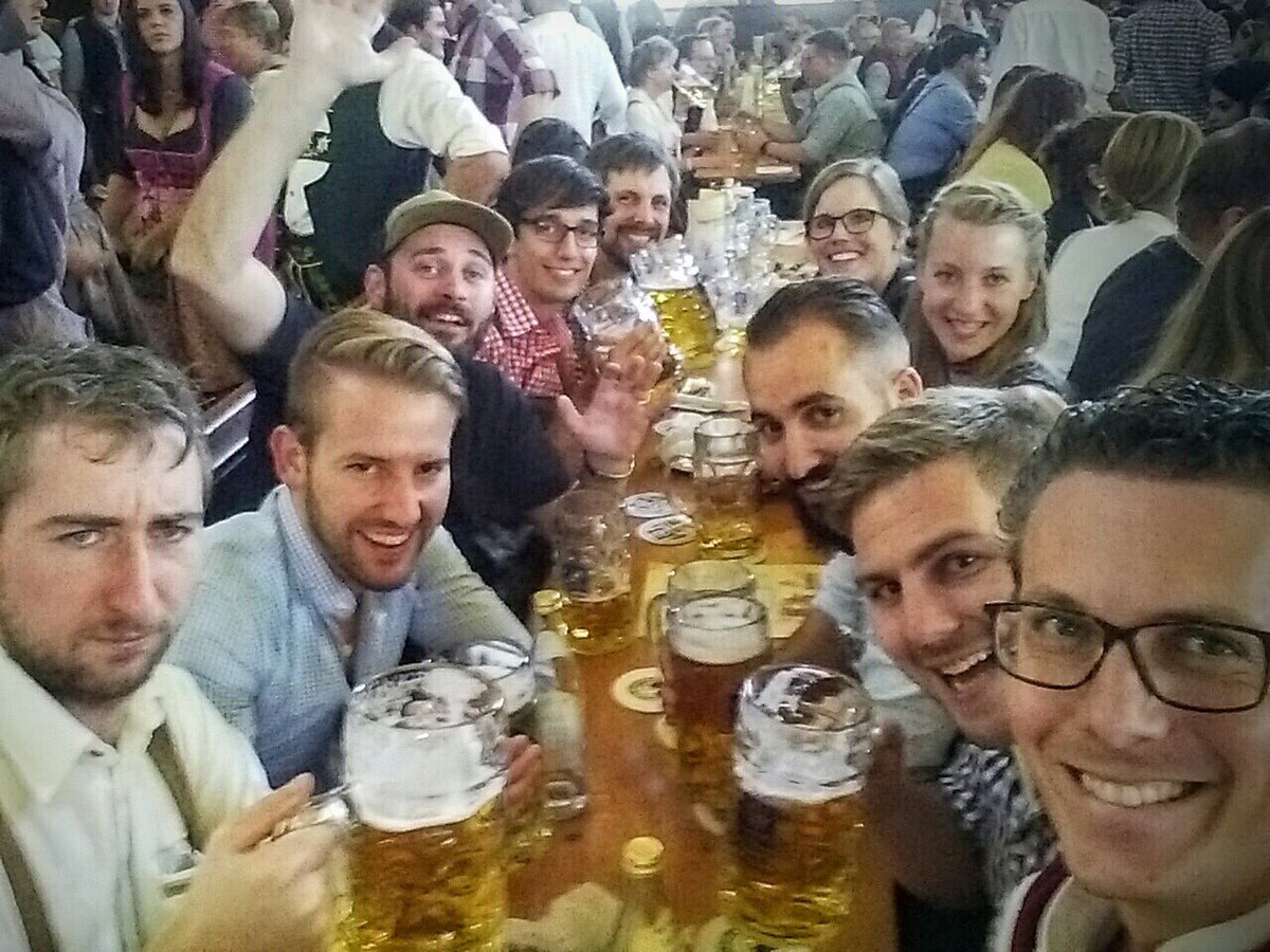 qualicen's tweet photo. Yes, we're from Munich, yes, we're @ oktoberfest! Auf eine friedliche Wiesn! @binsanoj @ederseb @hauptmab https://t.co/PMcZZiL13o