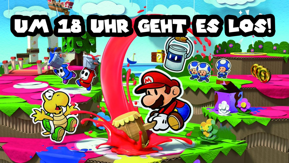 ntower_de's tweet photo. Pünktlich da sein: https://t.co/98VtkEI08Y #PaperMario #ColorSplash https://t.co/GTUG6QJ3Bp