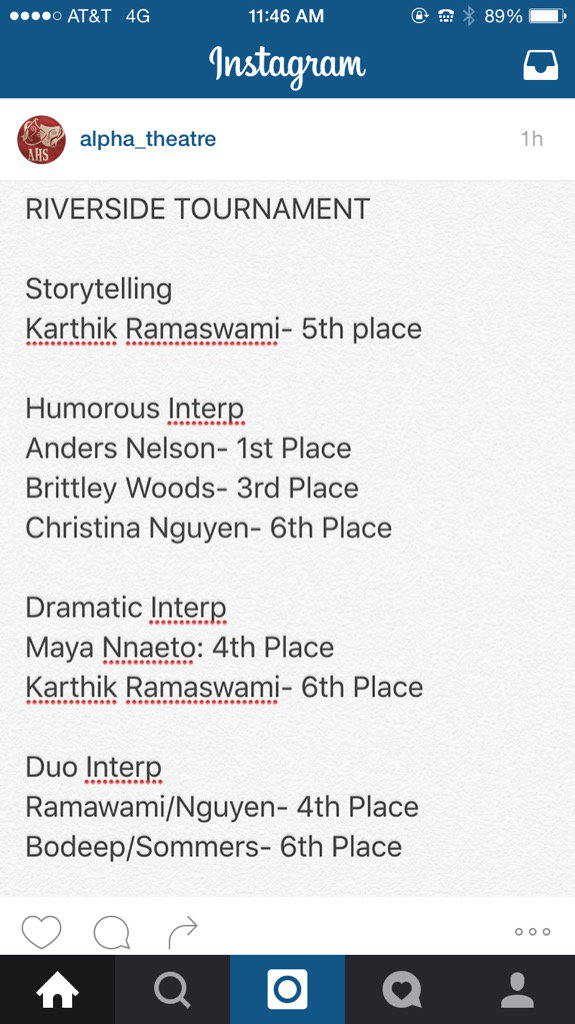 alpha__drama's tweet photo. Congratulation to the Alpha Speech Team for a successful meet this weekend at Riverside! https://t.co/TYXtFvJaEE