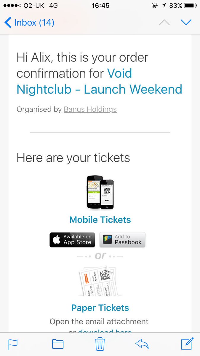 MissAlixMills's tweet photo. Tickets ordered for @Void_Nightclub1 excited for the launch night this sat the 1st! @TianSaysSo #voidvip https://t.co/ye9q0ITDKy